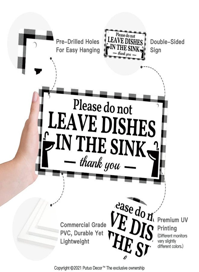 Putuo Decor This is a Self-Cleaning Kitchen Clean up after Yourself Sign, Reversible Double Sided Sign for Restaurant, 10x5 Inches PVC Hanging Plaque - Please Do Not Leave Dishes in the sink - Image 3